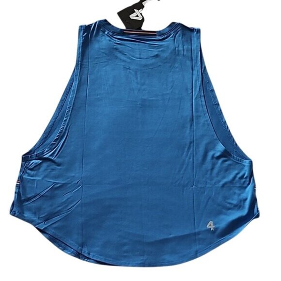 FOURLAPS Curve Tank Size Medium New Blue Workout Gym Athletic Activewear - Picture 9 of 13